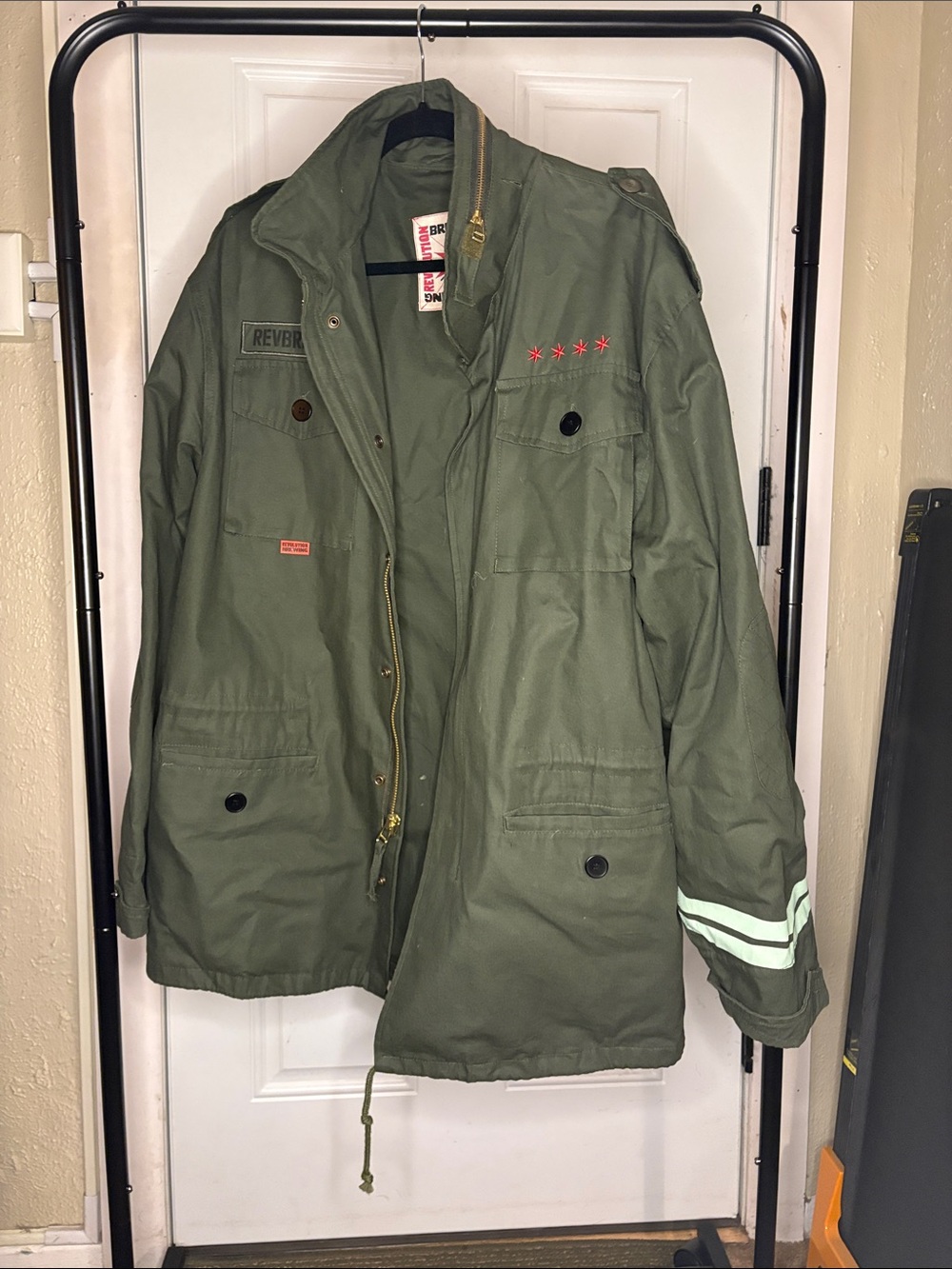 Revolution brewing Olive Green Military Field Jacket